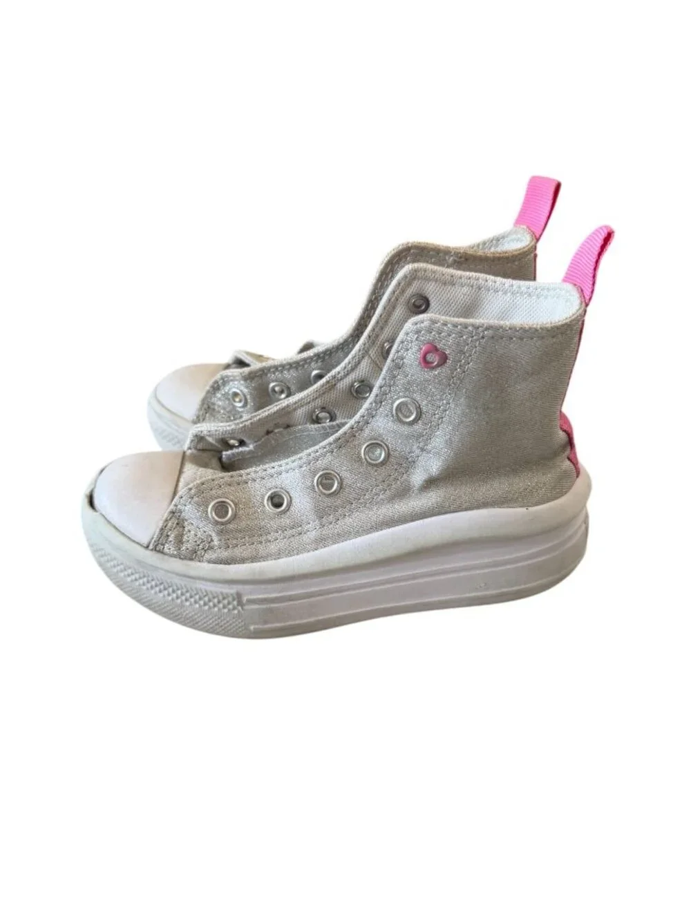 Converse shimmering silver